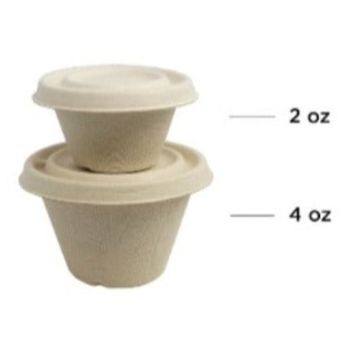 4oz Round Unbleached Plant Fiber Sauce Cup Lid | 1000 Pcs/Case